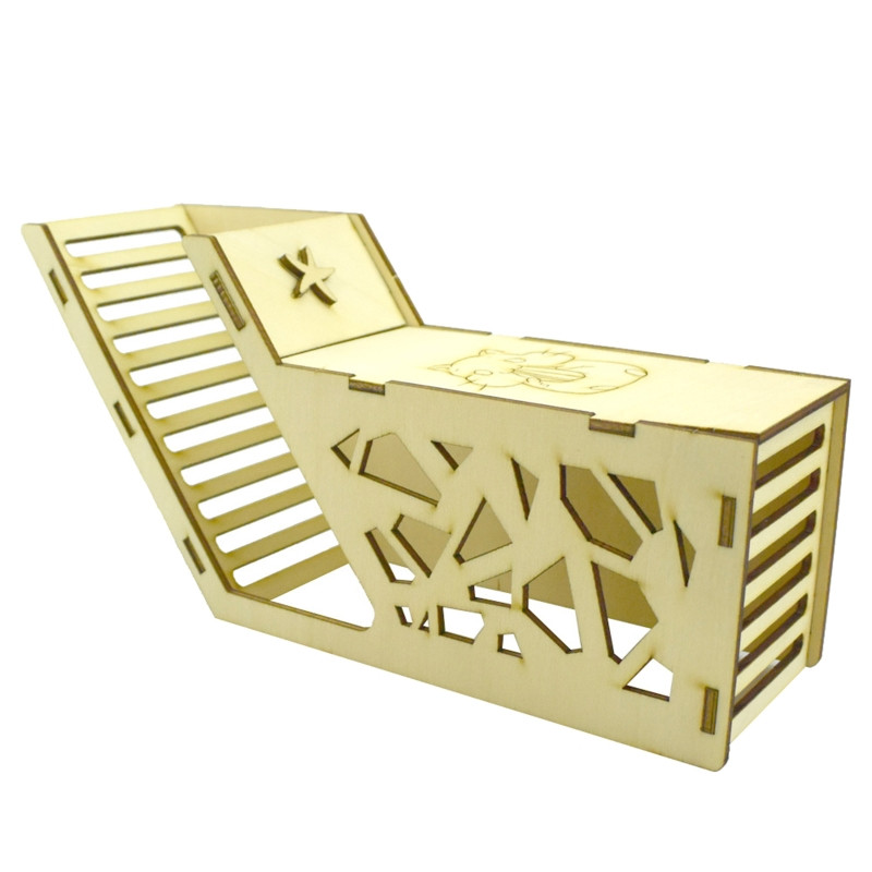 Žiurkėno medžio tunelio žaislinis laipiojimo namas mažas naminis gyvūnėlis medinis slėptuvės vamzdžio narvelio dekoras mažiems žiurkėnams Lengvai surenkamas