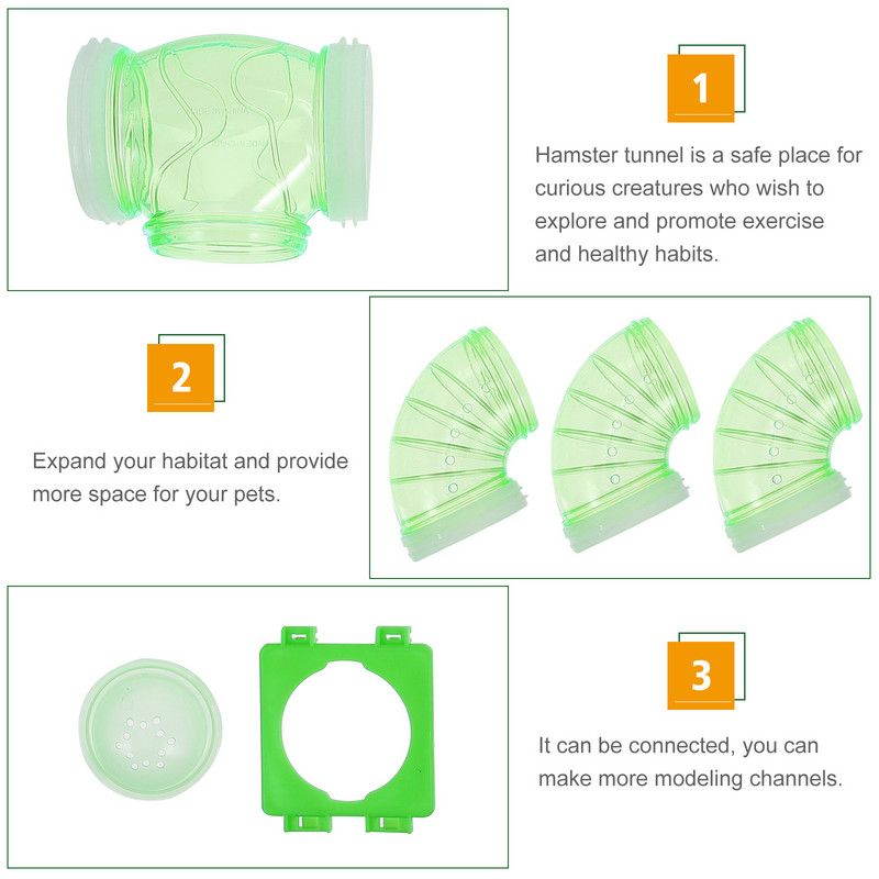 12 vnt./komplektas Žiurkėno tunelio žaislas naminių gyvūnėlių sporto treniruočių vamzdynas skaidrus kilimo ir tūpimo tako žaislas augintinio žiurkėno žaidimo įrankis vamzdelis žiurkėno narvas žiurkėnas