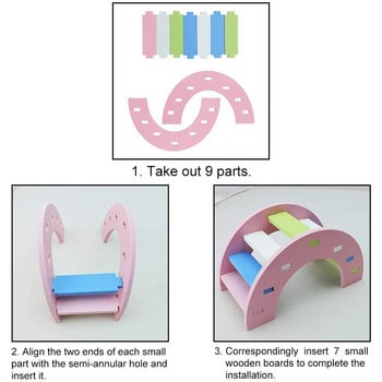 Χάμστερ Παιχνίδι Rainbow Bridge Τραμπάλα Swing Climb Boredom Breaker Παιχνίδι δραστηριότητας μικρών ζώων DIY Αξεσουάρ κλουβιού χάμστερ