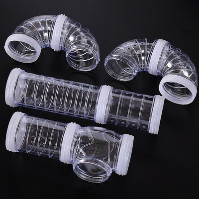 Hamster Diy Transparent Tubes Bite-Resistant Easy Installation Connected External Tunnels Toys Cage Accessories Pet Items