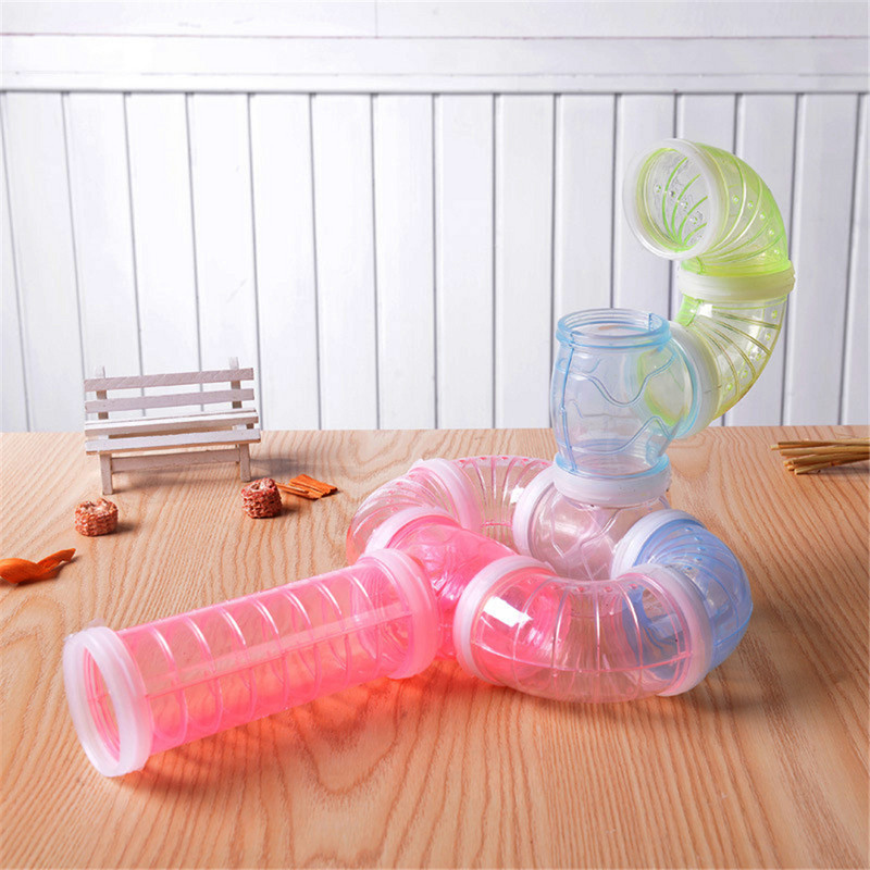 Žiurkėno tunelio vamzdžio dalis skaidrus išlenktas tiesus tunelio vamzdis „pasidaryk pats“ mažas naminių gyvūnėlių narvelis, išorinis sportinis tunelio žaislas, skirtas pelės žiurkėms