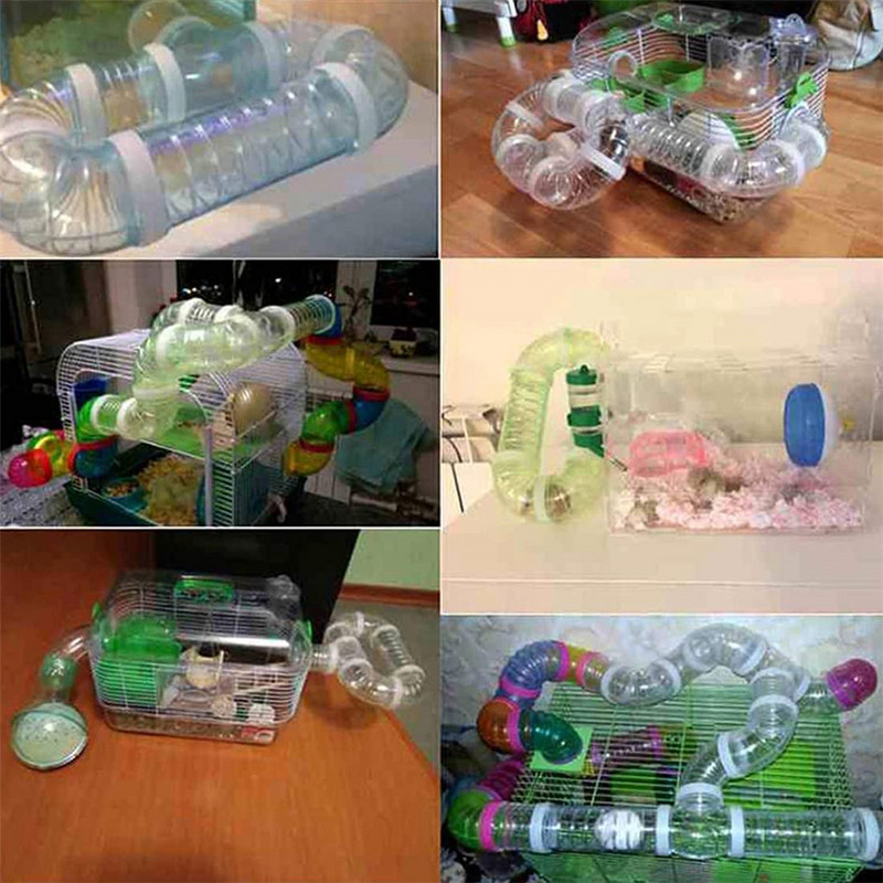 Žiurkėno tunelio vamzdžio dalis skaidrus išlenktas tiesus tunelio vamzdis „pasidaryk pats“ mažas naminių gyvūnėlių narvelis, išorinis sportinis tunelio žaislas, skirtas pelės žiurkėms