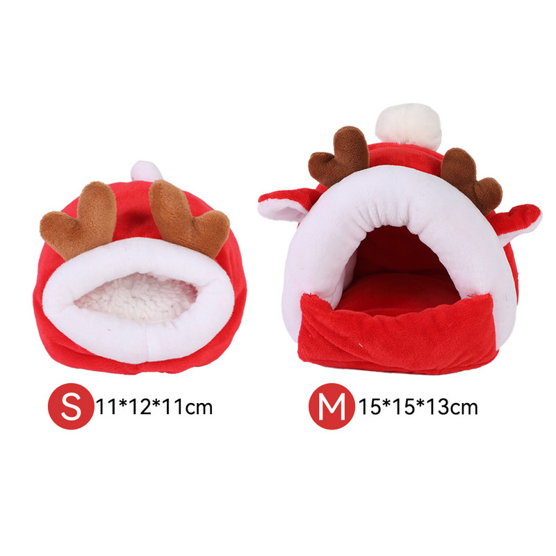 Casă pentru hamsteri de Crăciun Cușcă pentru cobai Cușcă pentru hamster Cuib pentru animale mici Cuib pentru animale mici Patul cald pentru animale de companie pentru rozătoare, șobolan, arici Articole pentru animale de companie