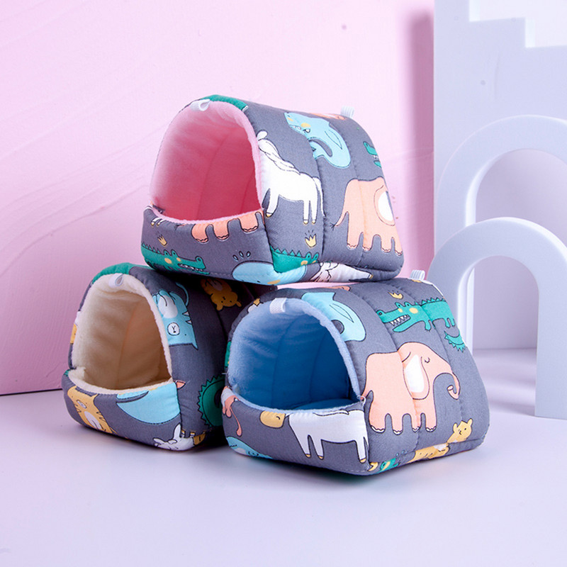 Casă pentru hamsteri, animale mici, iarnă, caldă, mini cușcă pentru chinchilla, șobolan, cobai, veveriță, rozătoare, accesorii pentru pat de dormit