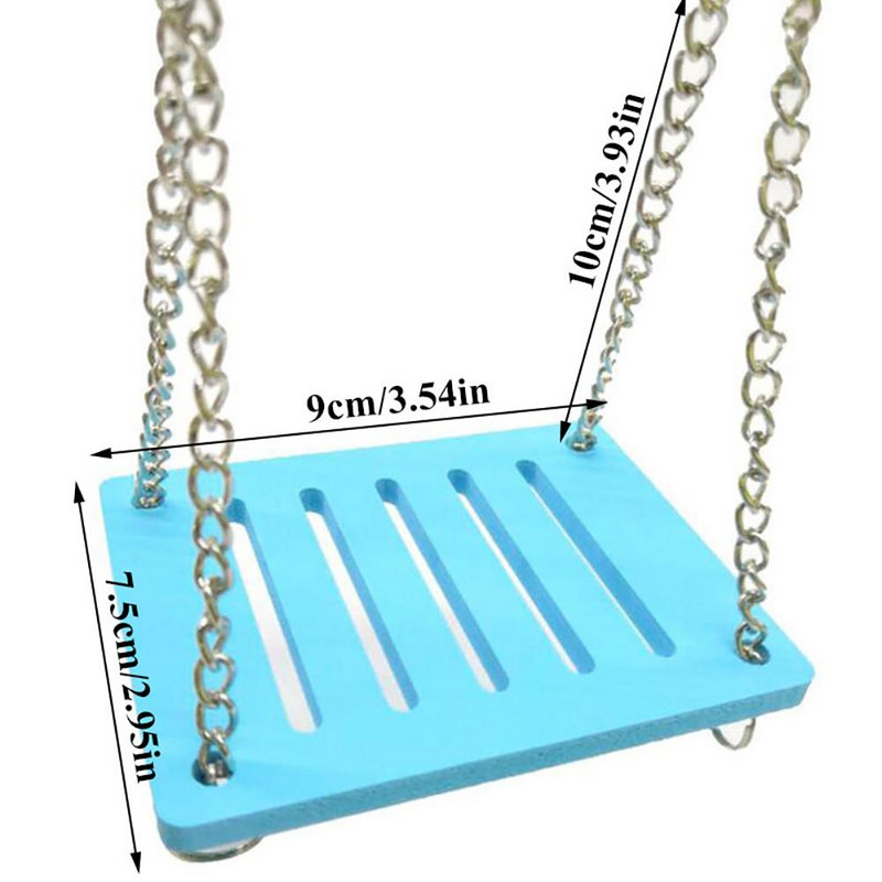 Kāmja krāsainas piekārtas šūpoles mazo dzīvnieku aktivitāšu rotaļlietu būrīša piederumi kāmjiem, pelēm papagaiļiem