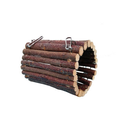 Medinis gyvūno pakabinimo tunelio kablys triušiui šeškui žiurkėnui jūrų kiaulytei mažo augintinio mankštos vamzdelio narvelio priedai