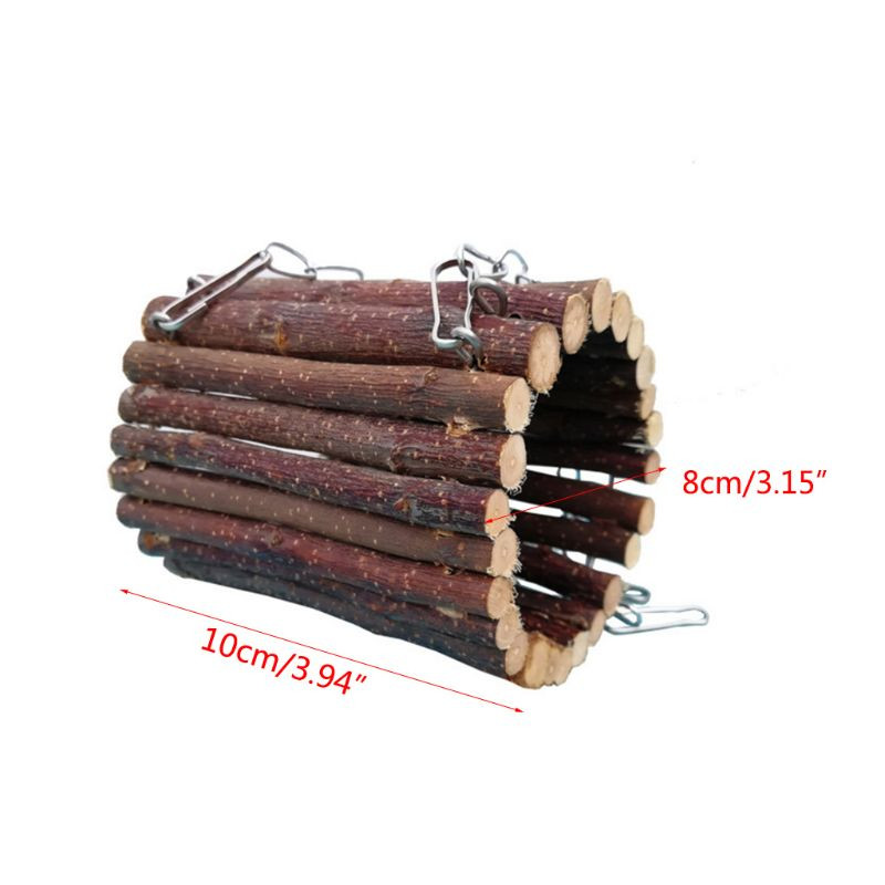 Medinis gyvūno pakabinimo tunelio kablys triušiui šeškui žiurkėnui jūrų kiaulytei mažo augintinio mankštos vamzdelio narvelio priedai