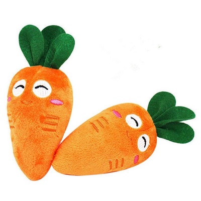 Pet Supply Soft Fleece Smiling Carrot Cute Dog Chew Squeak Toys For Small Dog Puppy Squeaky Plush Sound Cute Vegetable Carrot