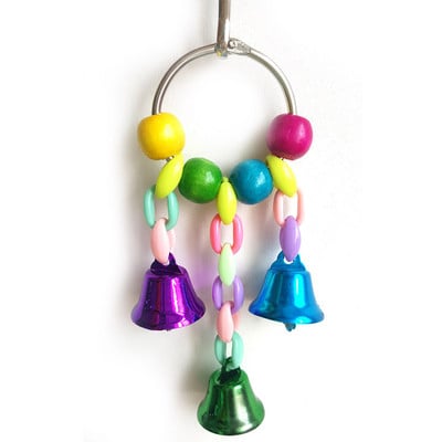 1PC Jucării pentru papagali Accesorii pentru păsări Mărgele colorate Clopote Jucărie pentru animale de companie Stand leagăn Cușcă pentru papagal Păsări Papagal de mestecat Clopot suspendat