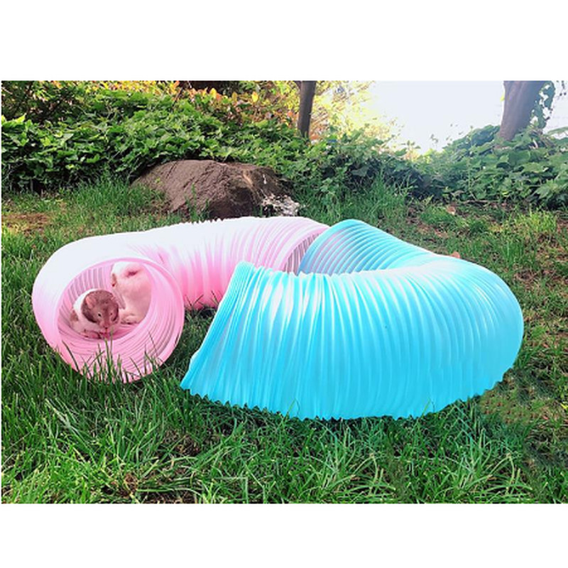 Lemmikloomatunneli loominguline moe plastikust hamstritunneli mänguasi väikestele lemmikloomadele 2 värvi, saab valida lemmikloomatarbed WJ923