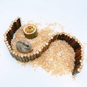 Scară sigură pentru hamster anti-zgârieturi Evitați evadarea Jucărie pentru hamster din lemn natural, realizată manual, fără badije