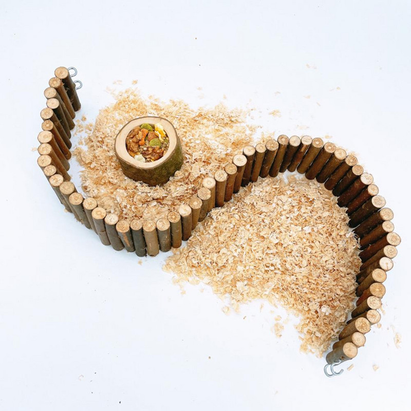 Scară sigură pentru hamster anti-zgârieturi Evitați evadarea Jucărie pentru hamster din lemn natural, realizată manual, fără badije