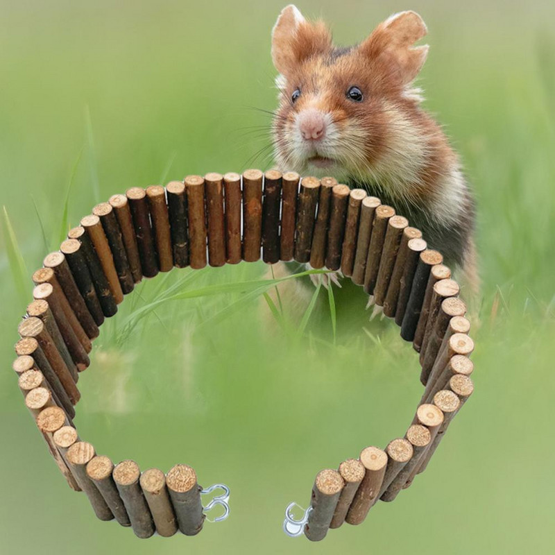 Scară sigură pentru hamster anti-zgârieturi Evitați evadarea Jucărie pentru hamster din lemn natural, realizată manual, fără badije