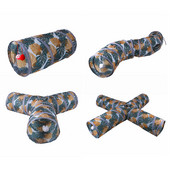 Εκτυπωμένος σωλήνας σήραγγα γάτας 2/3/4 Πτυσσόμενος πτυσσόμενος πτυσσόμενος γατάκι γάτα κουνέλι Παίξτε σήραγγα Εκπαίδευση παιχνιδιών Διαδραστικά αστεία προμήθειες για κατοικίδια