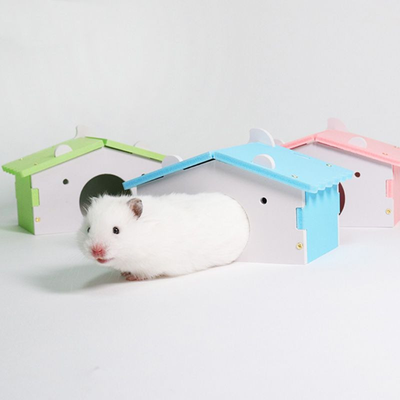 Hamstrimaja puurid rotihiire jaoks Naljakas hamstripesa villa Värviline puidust voodimaja