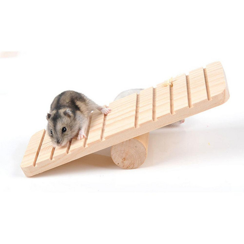 Balanț din lemn pentru animale de companie, pentru exerciții, jucărie cu mai multe caneluri, anti-alunecare, pentru animale de companie, ursuleț de aur