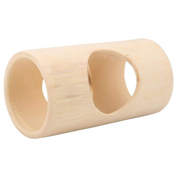 Wood Tunnels Chinchilla Hideaway Tubes Bamboo Chew Toys for Hedgehog Hamster Mice Rat Gerbil Squirrel