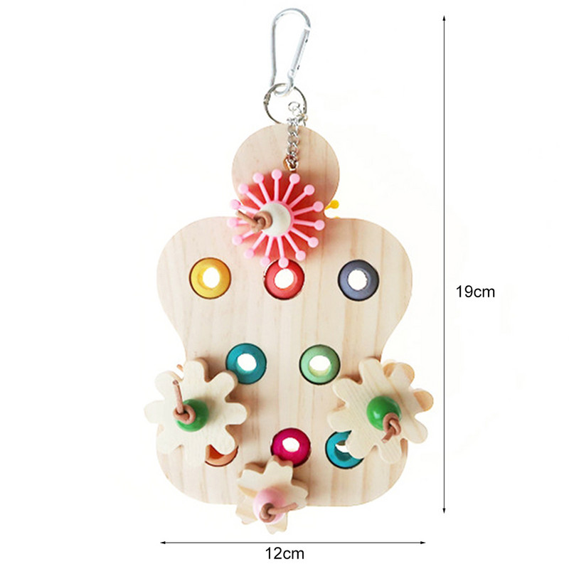 Jucării educaționale mari pentru papagal Jucării interactive pentru papagal Jucărie de mestecat pentru papagal din lemn colorat Produse de antrenament pentru papagali Rechizite pentru păsări