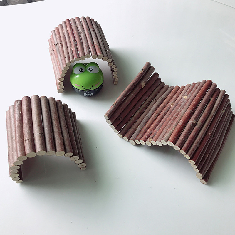 Puidust silla rippuvad mänguasjad Hamstri tunneli kaldtee Paindlik väikeloomamaja tarvikud hamstrihiirtele närilistele ronimismänguasi