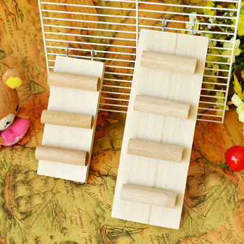 1 τεμ. Ξύλινο παιχνίδι αναρρίχησης με σκάλα για σκάλα για σκάλες για μικρό ποντίκι κατοικίδιο μικρό χάμστερ Διασκέδαση παζλ Ladder παιχνίδι