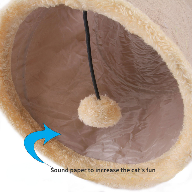 Saliekams kaķa tunelis, zamšādas audums, kucēns, trusis, rotaļlieta, slēpšanās, tuneļa caurule