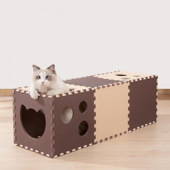 Πολυλειτουργική φωλιά ύπνου κατοικίδιων από μαλακό σωλήνα γάτας 14 τμχ Επαναχρησιμοποιήσιμη Παιχνίδι γάτας Μεγάλος χώρος για εσωτερικούς χώρους
