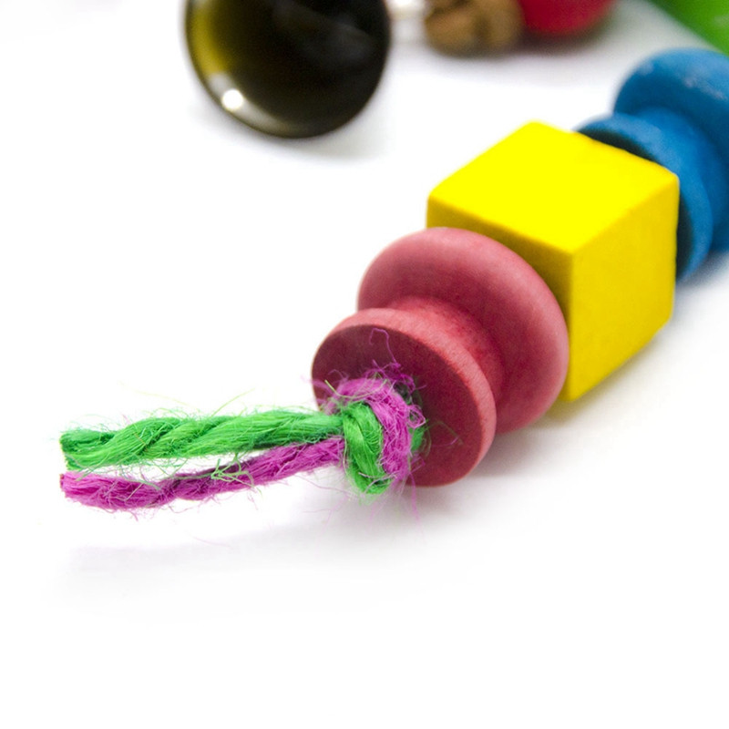 Bloc de jucărie pentru papagal Ciucuri din lemn Jucărie de mestecat cu mai multe straturi de păsări Jucărie pentru papagal Clopot de jucărie Păsări Jucării pentru papagali Produse educaționale pentru animale de companie