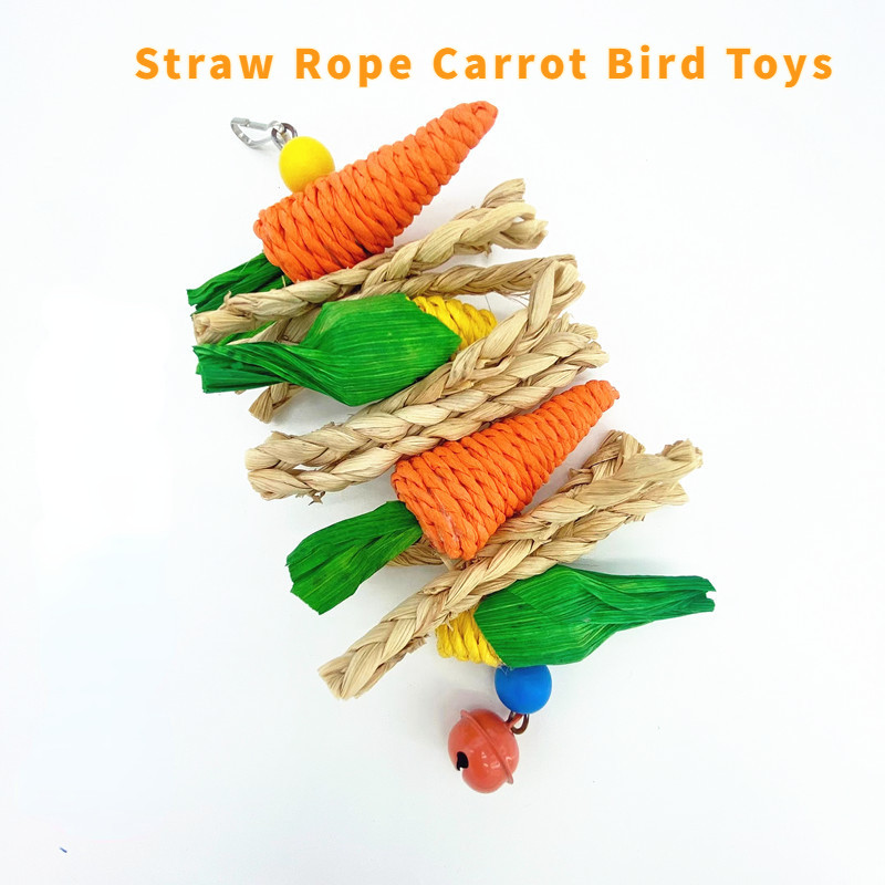 1 buc Jucării pentru păsări Papagal Hamster Jucărie de mestecat Iepure Molari Frigărui Jucării mici pentru animale de companie Jucării de mestecat din ratan din lemn Accesorii pentru păsări