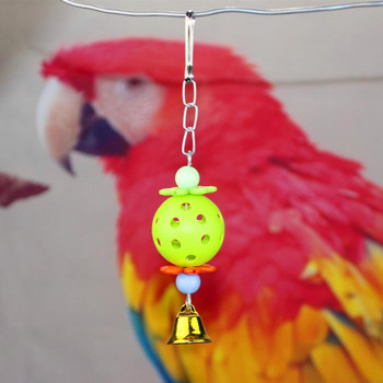 1PC Parrot Toys Пластмасови забавни домашни любимци Птица Папагал Катерене Ухапване Дъвчене с висяща люлка Камбанка Топка Птица Интерактивна играчка Стоки за домашни любимци