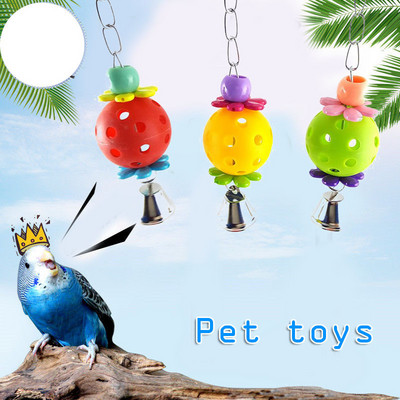 1PC Parrot Toys Пластмасови забавни домашни любимци Птица Папагал Катерене Ухапване Дъвчене с висяща люлка Камбанка Топка Птица Интерактивна играчка Стоки за домашни любимци