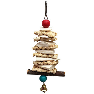 1 buc Jucărie de mestecat papagal Os de sepie Frunze de porumb Paie Ramă de copac fructifer Coarda de mușcătură de pasăre Clopot suspendat Cușcă de supliment de calciu