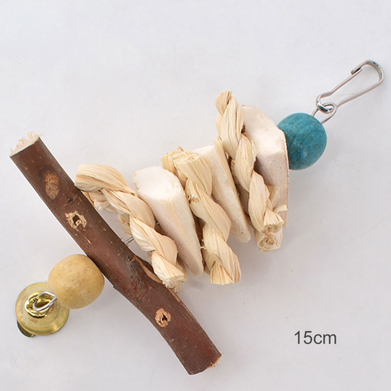 1 buc Jucărie de mestecat papagal Os de sepie Frunze de porumb Paie Ramă de copac fructifer Coarda de mușcătură de pasăre Clopot suspendat Cușcă de supliment de calciu