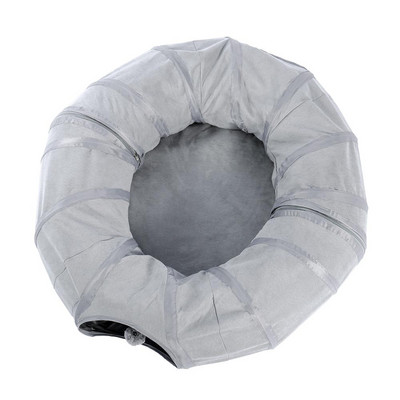 Cat Tunnel Στρογγυλό παιχνίδι προπόνησης Πτυσσόμενη φωλιά Crossing Cat Tunnel Κρεβάτι Ενδιαφέρον Play Tube για ζώα Γκρι αστείο παιχνίδι που αναπνέει