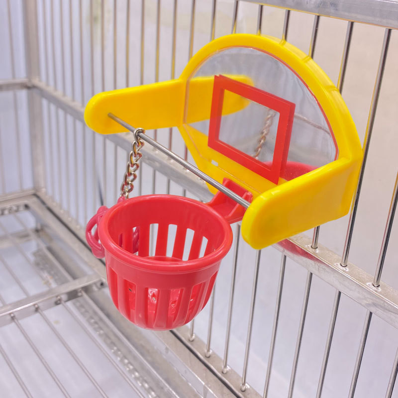 Funny Parrot Birds Toys Mini Basketball Hoop Props Parakeet Bell Ball Chew Toy Προμήθειες για κατοικίδια