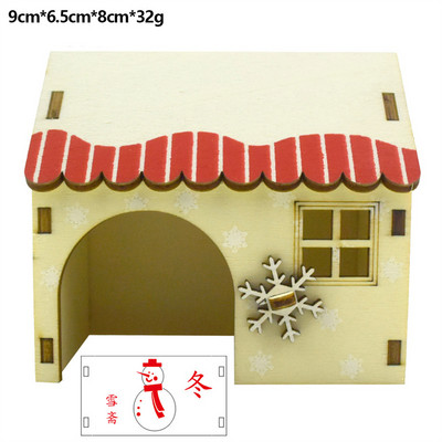 Hamster House Assembled Solid Wood Διώροφη μονοκατοικία βίλα Μικρό κατοικίδιο για αναρρίχηση σκάλες παιχνίδι αξεσουάρ χάμστερ
