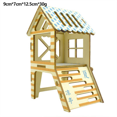 Hamster House Assembled Solid Wood Διώροφη μονοκατοικία βίλα Μικρό κατοικίδιο για αναρρίχηση σκάλες παιχνίδι αξεσουάρ χάμστερ
