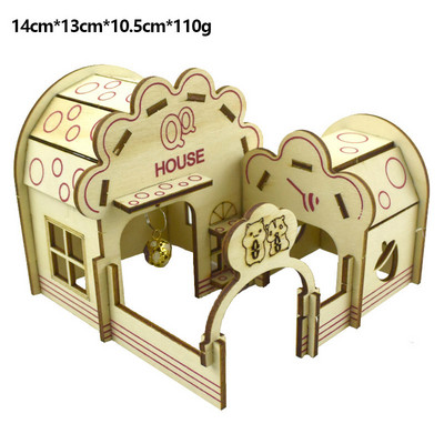 Hamster House Assembled Solid Wood Διώροφη μονοκατοικία βίλα Μικρό κατοικίδιο για αναρρίχηση σκάλες παιχνίδι αξεσουάρ χάμστερ