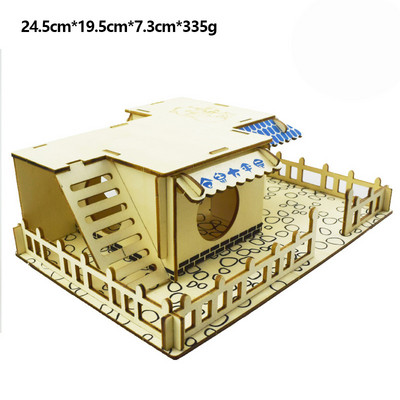 Hamster House Assembled Solid Wood Διώροφη μονοκατοικία βίλα Μικρό κατοικίδιο για αναρρίχηση σκάλες παιχνίδι αξεσουάρ χάμστερ