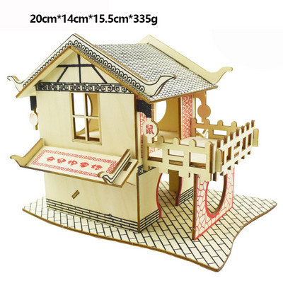 Hamster House Assembled Solid Wood Διώροφη μονοκατοικία βίλα Μικρό κατοικίδιο για αναρρίχηση σκάλες παιχνίδι αξεσουάρ χάμστερ