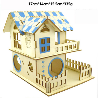 Hamster House Assembled Solid Wood Διώροφη μονοκατοικία βίλα Μικρό κατοικίδιο για αναρρίχηση σκάλες παιχνίδι αξεσουάρ χάμστερ
