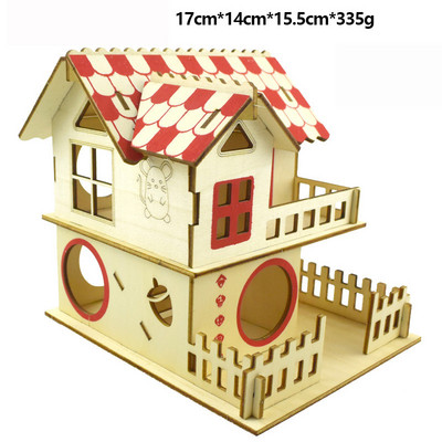 Hamster House Assembled Solid Wood Διώροφη μονοκατοικία βίλα Μικρό κατοικίδιο για αναρρίχηση σκάλες παιχνίδι αξεσουάρ χάμστερ