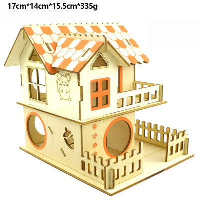 Hamster House Assembled Solid Wood Διώροφη μονοκατοικία βίλα Μικρό κατοικίδιο για αναρρίχηση σκάλες παιχνίδι αξεσουάρ χάμστερ