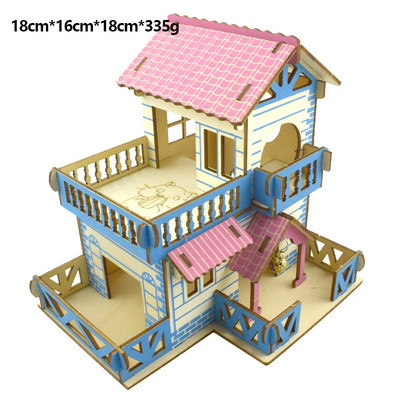 Hamster House Assembled Solid Wood Διώροφη μονοκατοικία βίλα Μικρό κατοικίδιο για αναρρίχηση σκάλες παιχνίδι αξεσουάρ χάμστερ