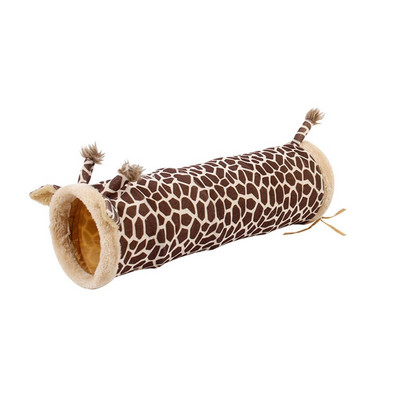 Tunel pliabil de jucărie, imprimare cu girafe, tunel de ascunzătoare pentru animale de companie, pentru cobai, hamsteri, șobolani, șoareci