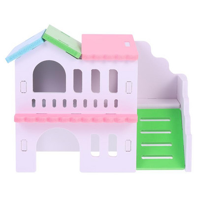 1 tk puidust hamstri loomade peidupaik Hamstri maja Kahekorruseline lemmiklooma puidust majake mänguasi