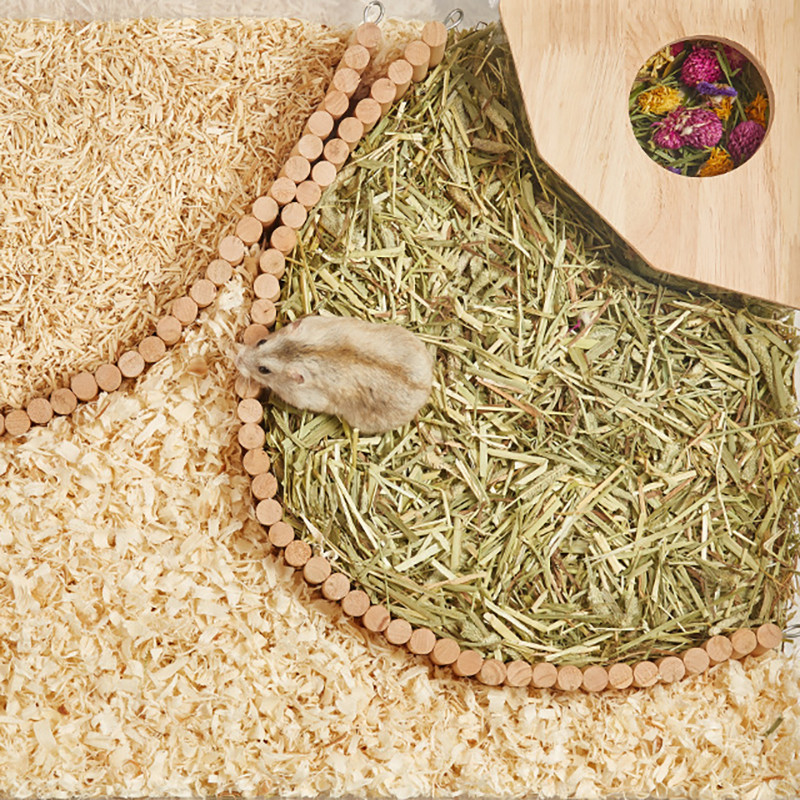 Akrüülist hamstri vannituba koos kattega maja liivakastiga, läbipaistev uriini liivanõu Kuldkaru tarvikud liivavanni konteiner