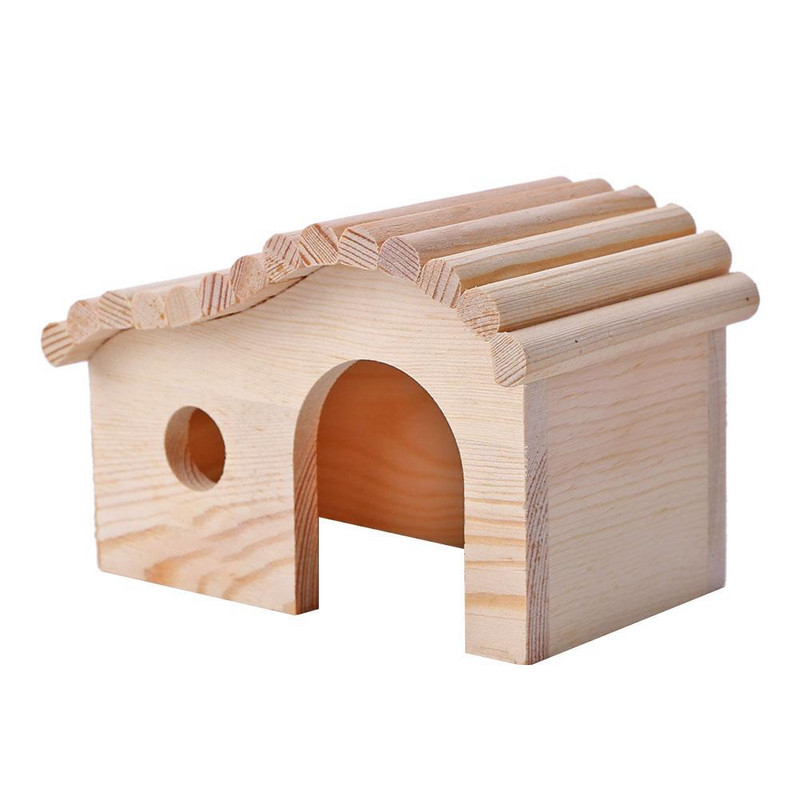 Χάμστερ Toy Cage House Nest House άοσμο μη τοξικό ξύλινο καλύβα και κάστρο Μικρή παιδική χαρά ζώων μασάτε για χάμστερ