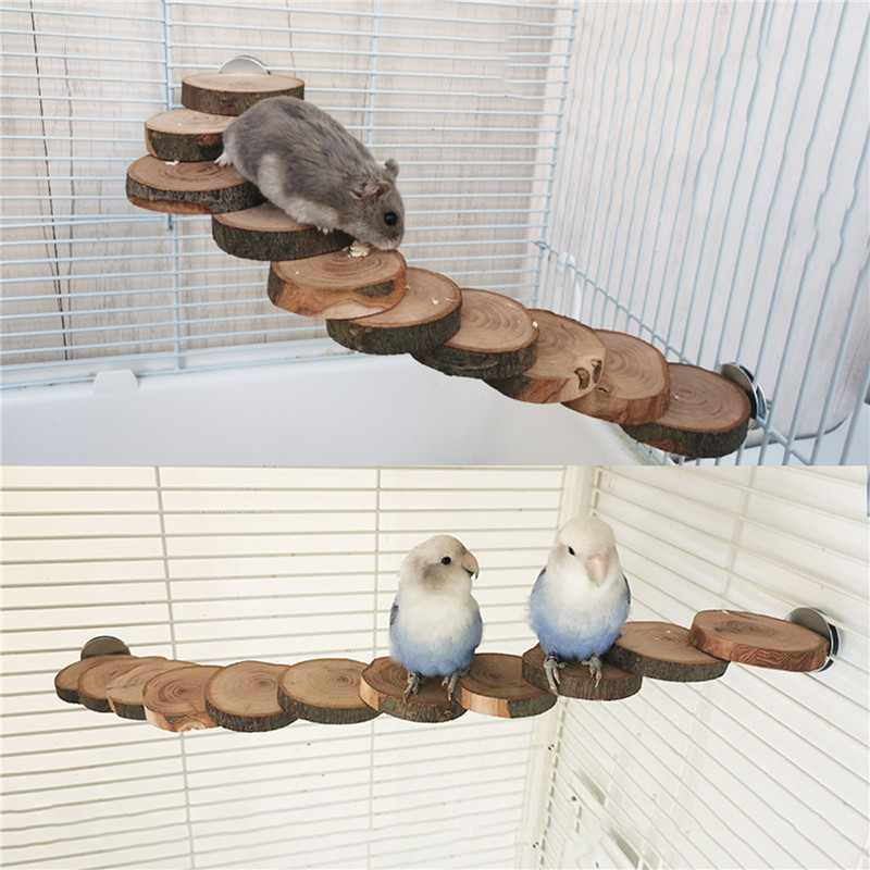 Jucărie din lemn pentru hamster pentru cușcă 6/10 trepte Blocuri de cățărat din lemn Jucărie de mestecat Porcușor de Guineea Sobolan arici Accesorii pentru cușcă pentru animale de companie mici