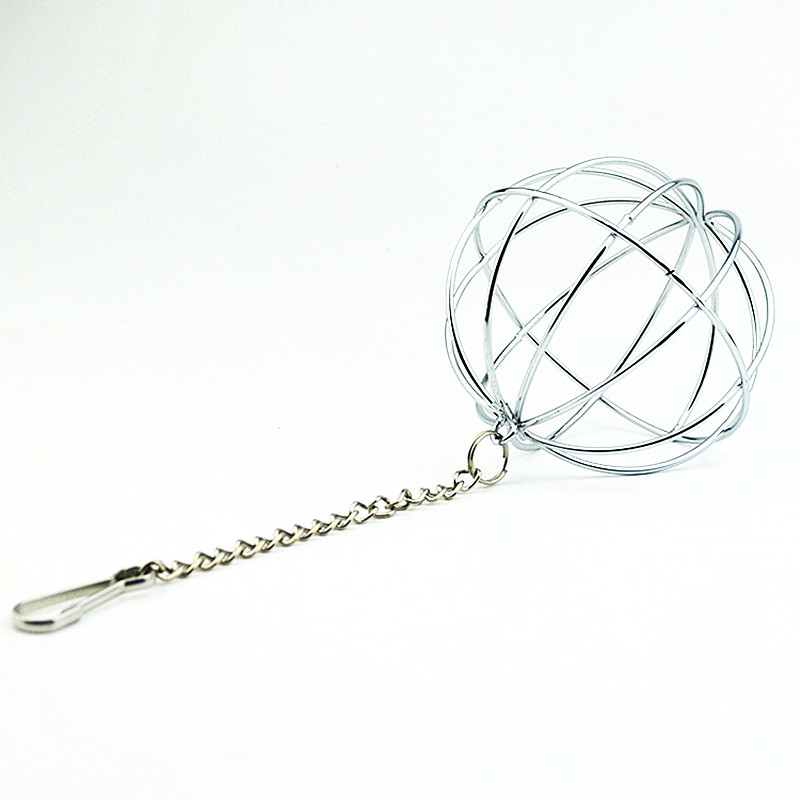 Roostevabast terasest ümmargune sfääriline söödaväljastusharjutus Rippuv heinapall merisea hamster jänes galvaniseeriv rohupalliga lemmiklooma mänguasi