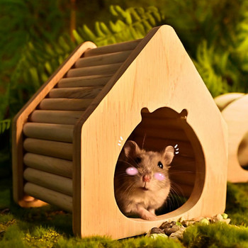 Нова къща за гнездо за хамстер Стабилност Устойчив на ухапване Аксесоар за домашни любимци Гнездо за детска площадка за малки животни за морско свинче